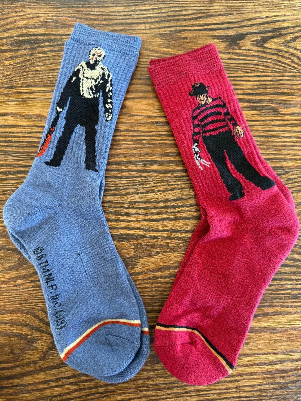 Friday the 13th Jason and Freddy Krueger Nightmare on Elm Street Two pair Socks